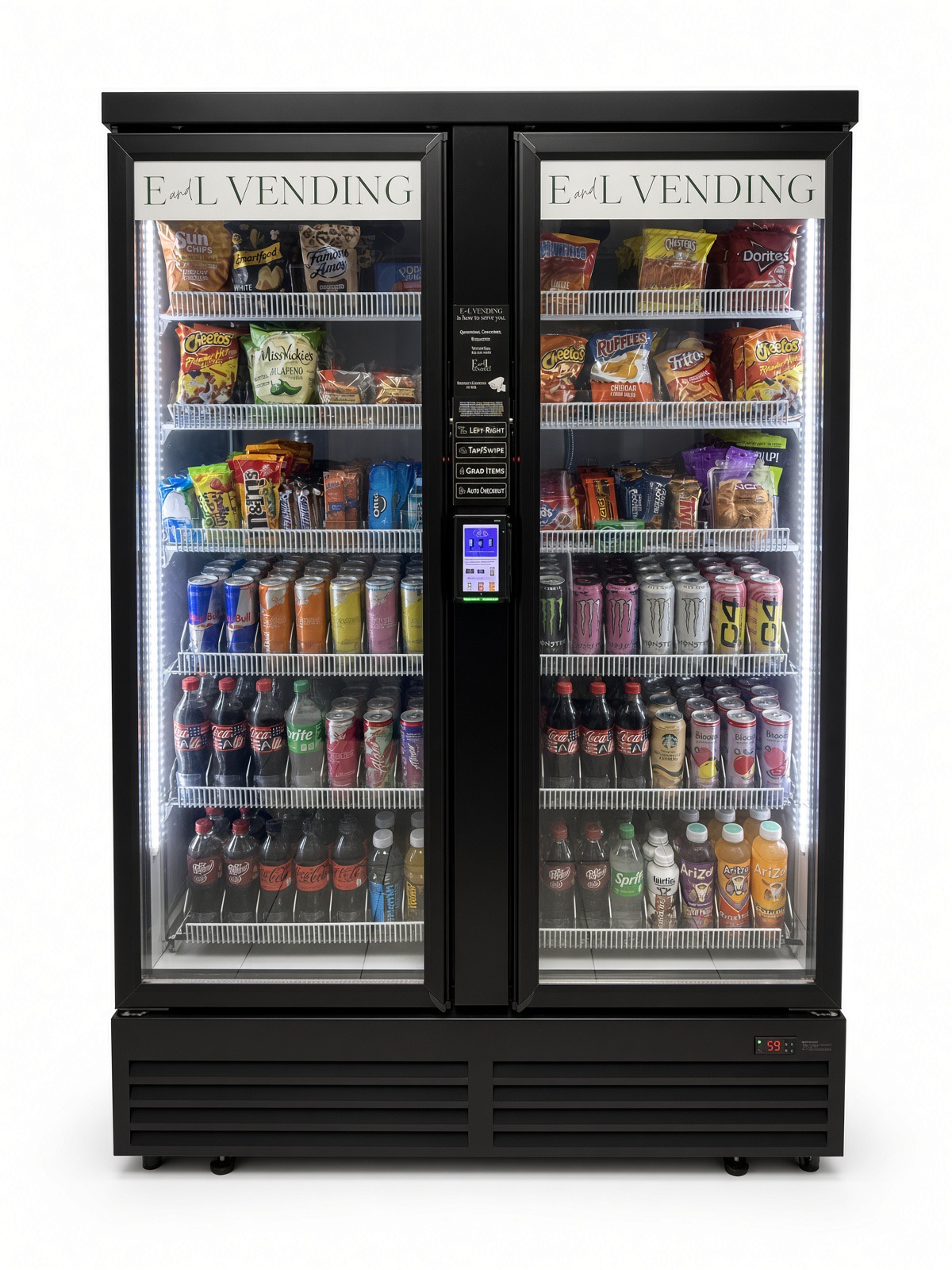 E and L Vending AI-powered Smart Cooler — Double Door